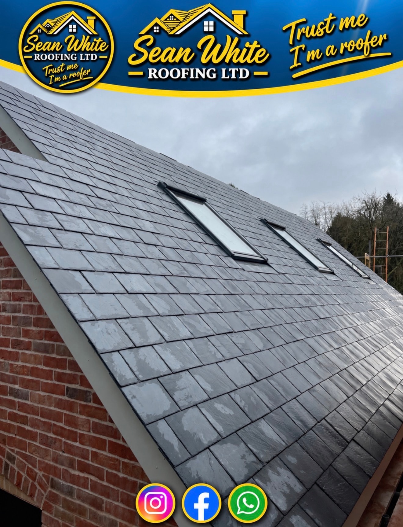 Slate Roof with Skylights