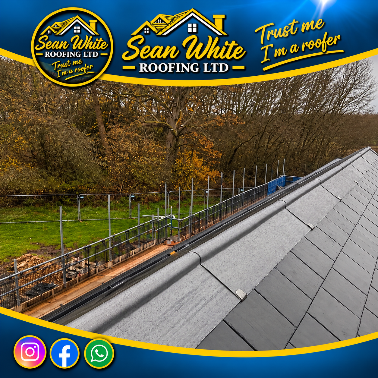Slate Roof with Scaffolding